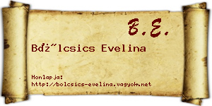 Bölcsics Evelina névjegykártya